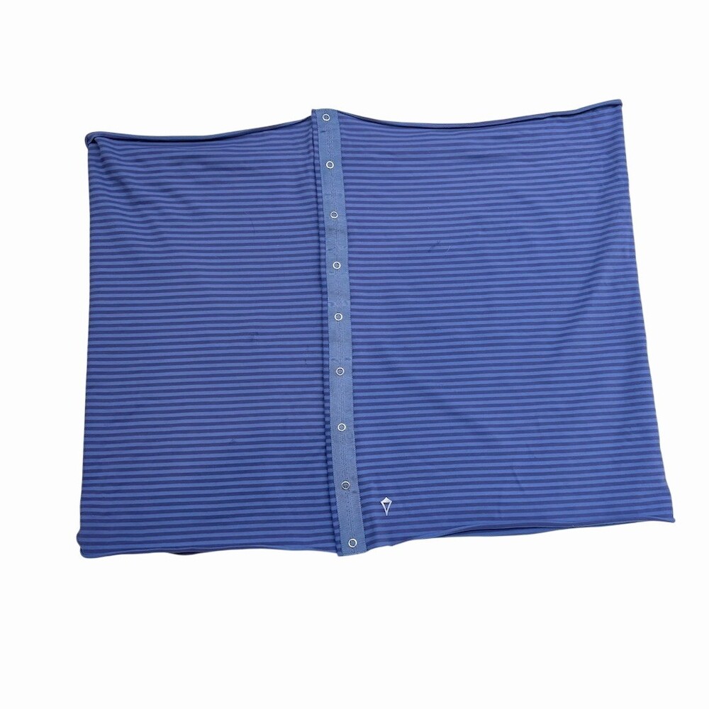 Ivivva Lululemon Blue Striped Infinity Scarf Snap Closure Vinyasa Style OS